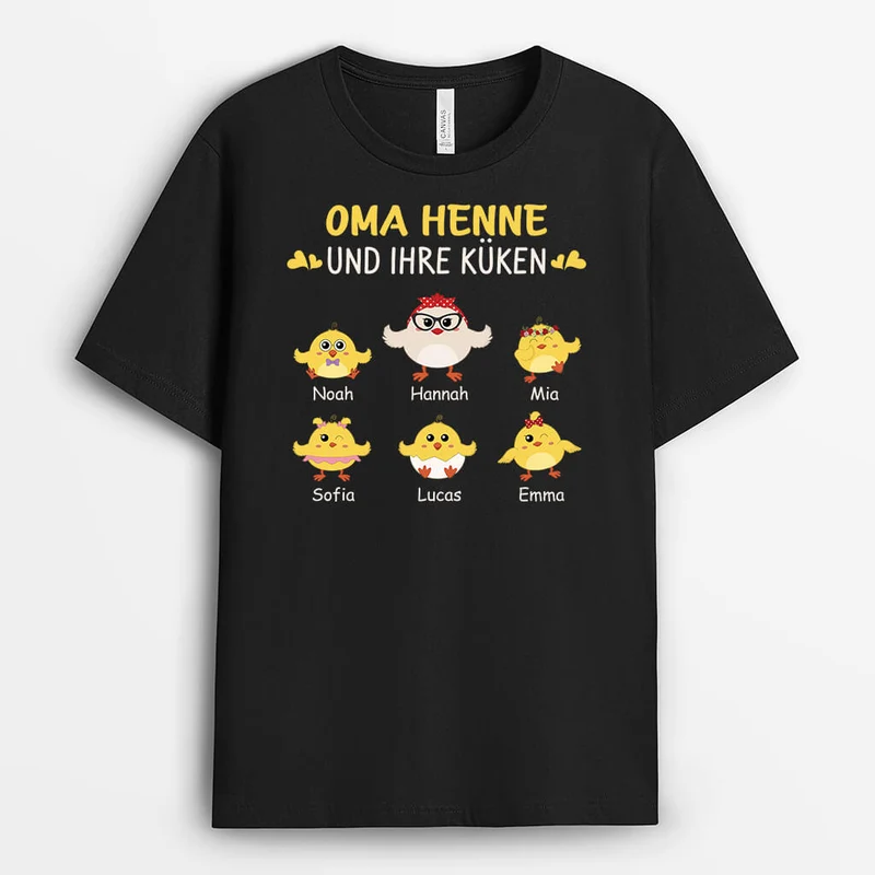 Oma Henne Und Ihre Küken - Personalisiertes Geschenk | T-Shirt für Omas
