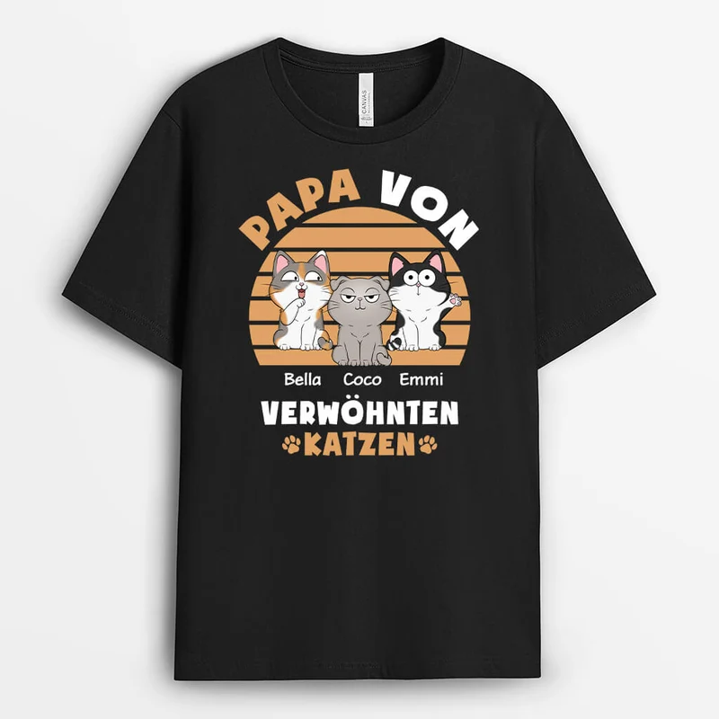 Mama Von Verwöhnten Katzen - Personalisiertes Geschenk | T-shirt fürKatzenliebhaber