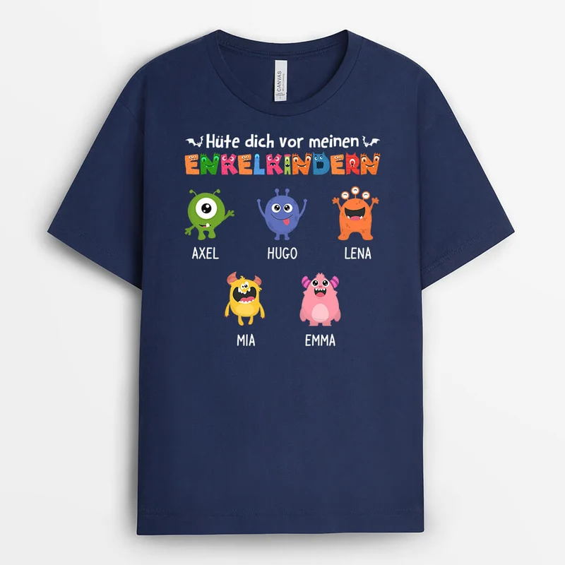 Hüte Dich Vor Meinen Enkelkindern - Personalisiertes Geschenk | T-shirt für Halloween