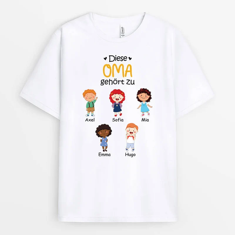 Diese Oma Gehört Zu Mit Handabdruck - Personalisiertes Geschenk | T-shirt für Omas