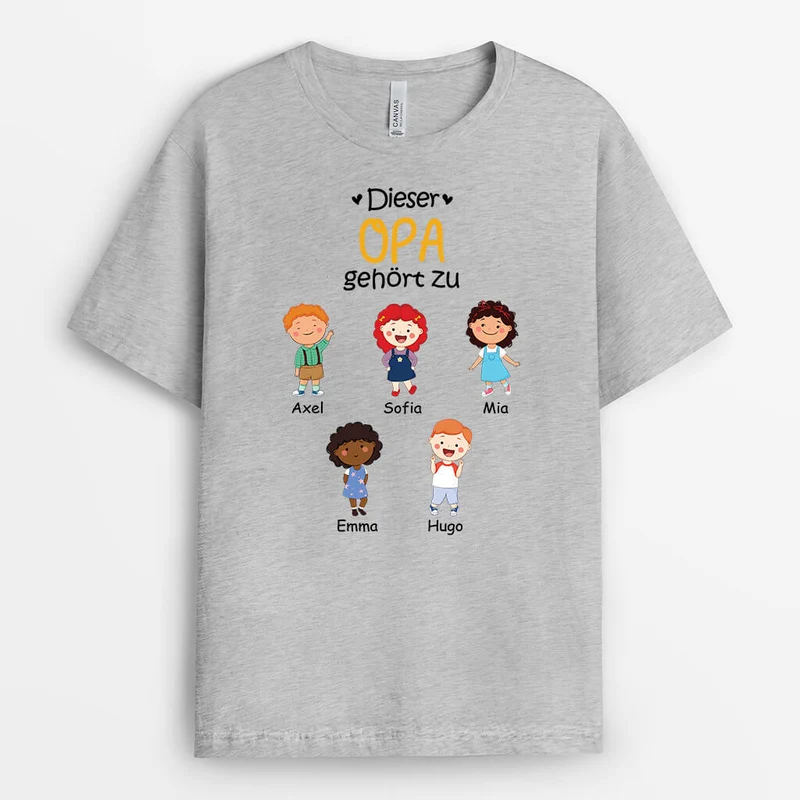 Dieser Opa Gehört Zu Mit Handabdruck - Personalisiertes Geschenk | T-shirt für Opas