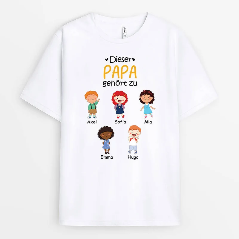 Dieser Opa Gehört Zu Mit Handabdruck - Personalisiertes Geschenk | T-shirt für Opas