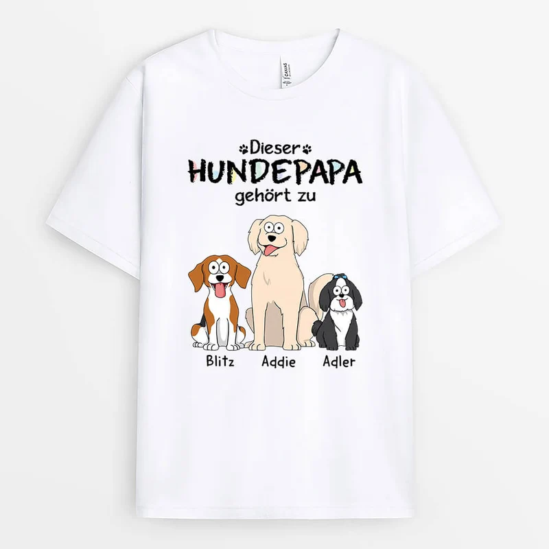 Dieser Hundepapa Diese Hundemama Gehört Zu - Personalisiertes Geschenk | T-shirt für Hundeliebhaber