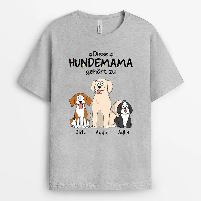 Dieser Hundepapa Diese Hundemama Gehört Zu - Personalisiertes Geschenk | T-shirt für Hundeliebhaber