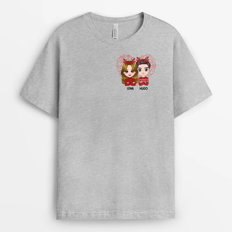 Paar Mit Herz Weihnachten - Personalisiertes Geschenk | T-shirt für Paare