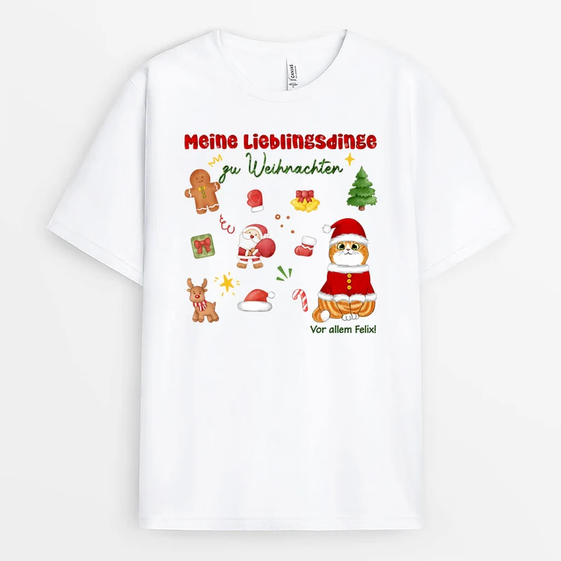 Meine Lieblingsdinge zu Weihnachten - Personalisiertes Geschenk | T-shirt für Kinder