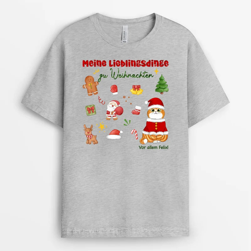 Meine Lieblingsdinge zu Weihnachten - Personalisiertes Geschenk | T-shirt für Kinder