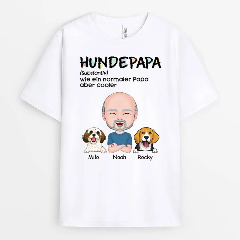 Definition Von Hundepapa - Personalisiertes Geschenk | T-shirt für Hundeliebhaber