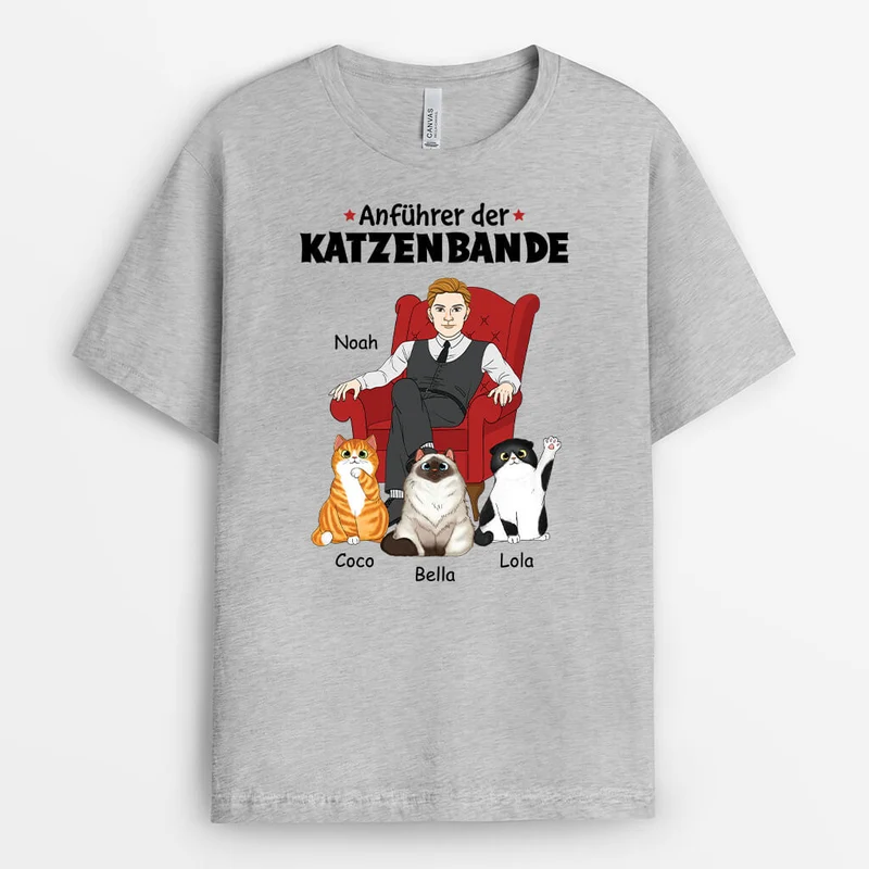 Anführer Der Katzenbande - Personalisiertes Geschenk | T-shirt für Katzenliebhaber