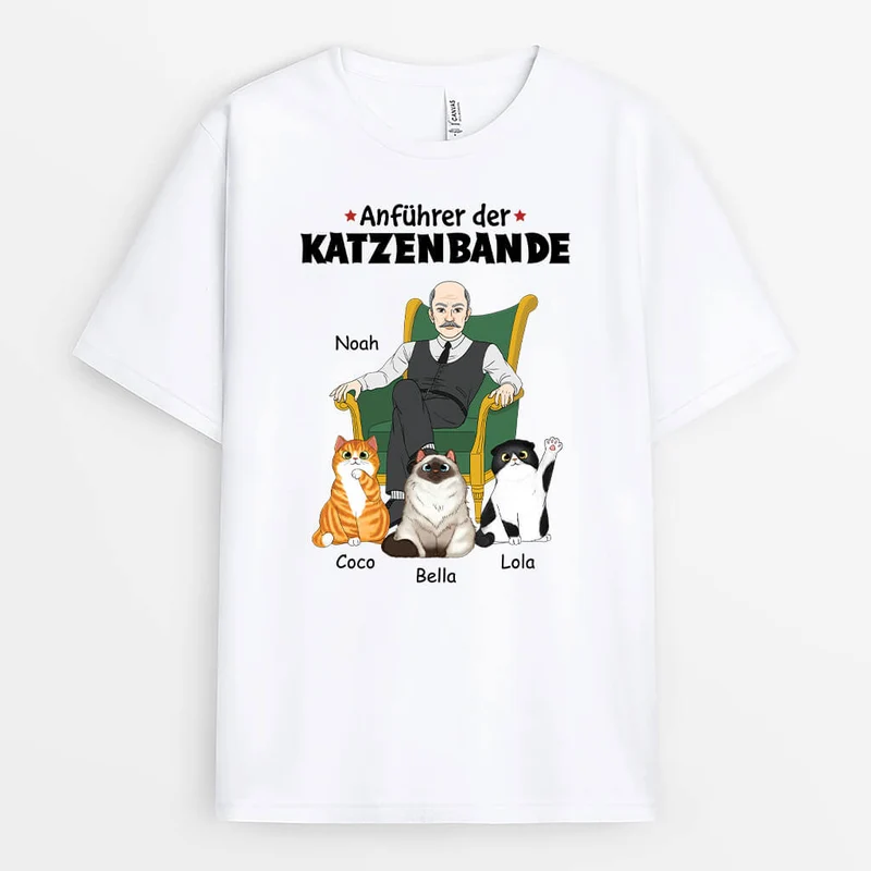 Anführer Der Katzenbande - Personalisiertes Geschenk | T-shirt für Katzenliebhaber