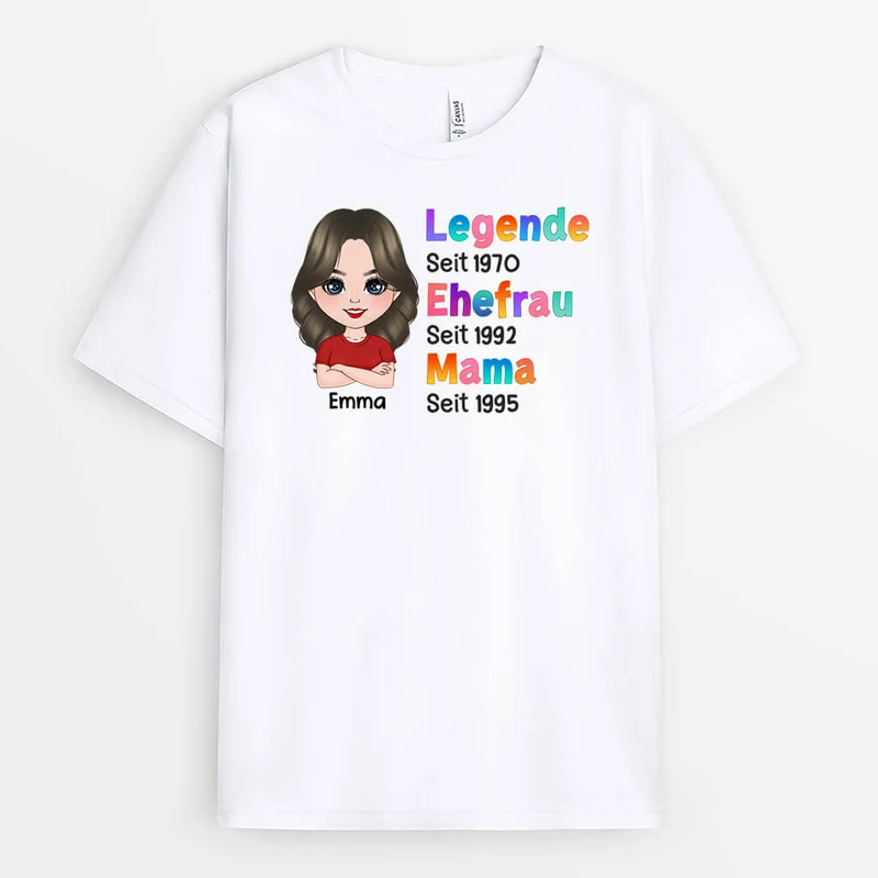 Die Legende Ehefrau Mutter Oma - Personalisiertes Geschenk | T-shirt für Omas