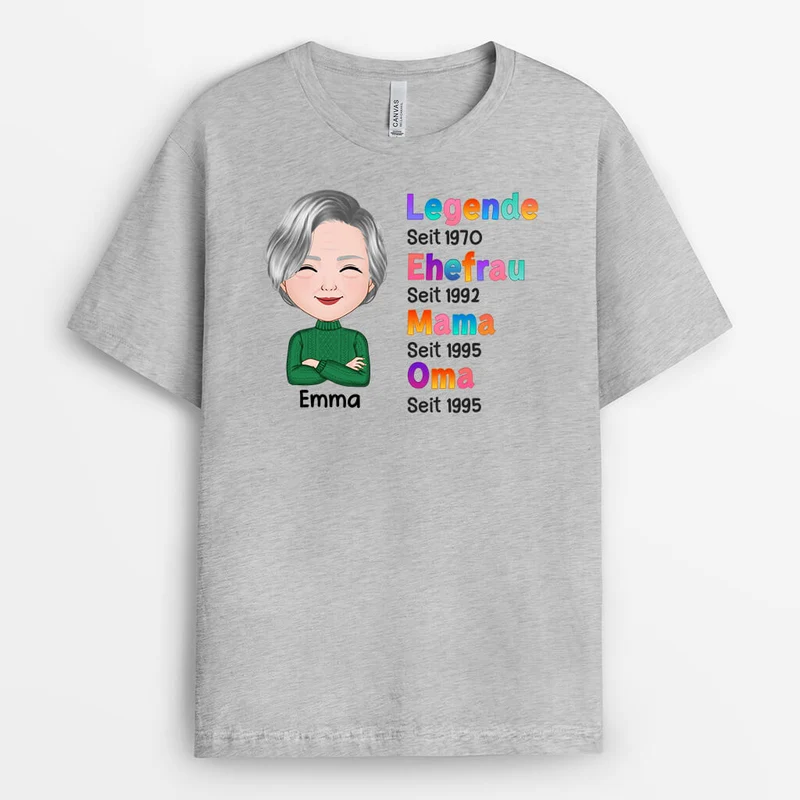 Die Legende Ehefrau Mutter Oma - Personalisiertes Geschenk | T-shirt für Omas