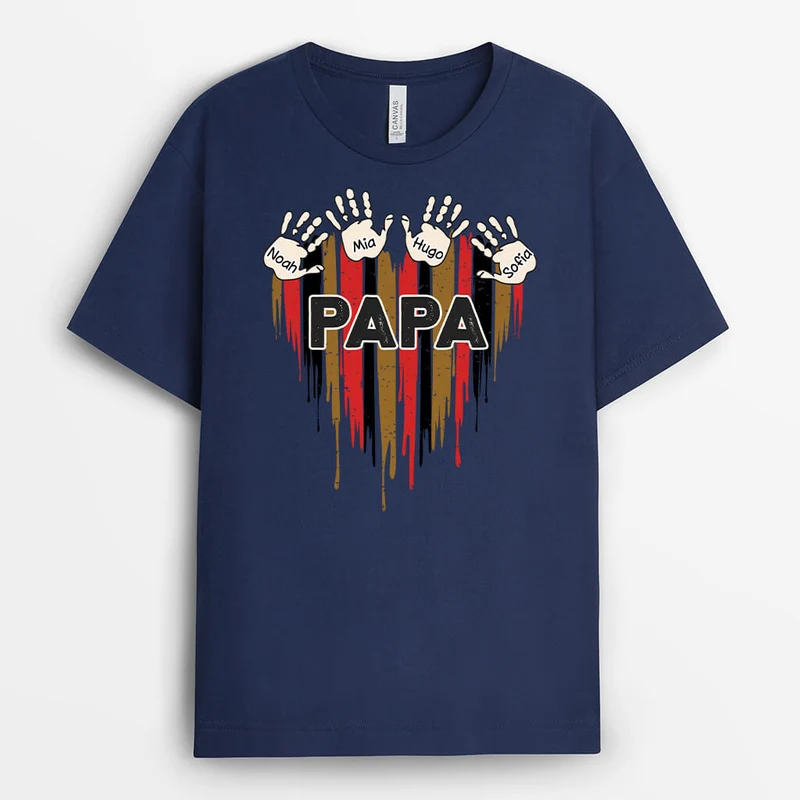 Papa Und Kinder Hände - Personalisiertes Geschenk | T-Shirt für Papas
