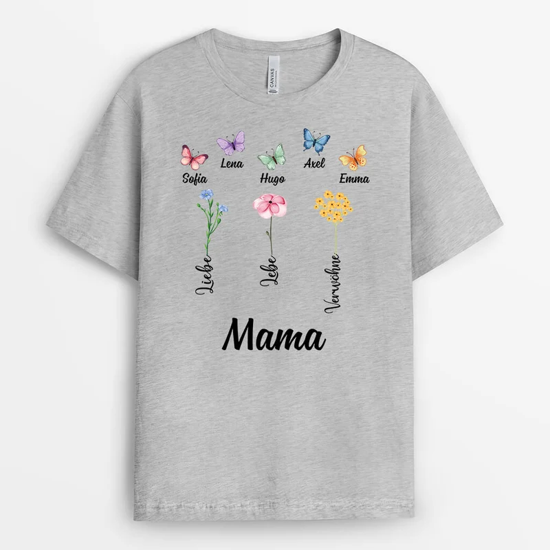 Blumen Schmetterlinge Oma - Personalisierte Geschenke | T-Shirt für Frauen