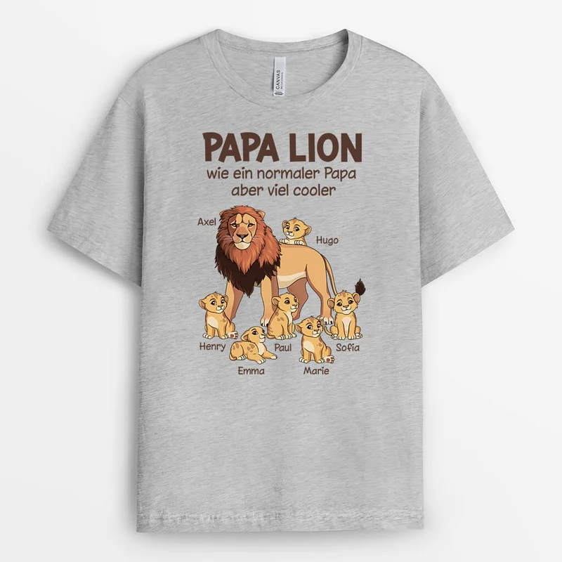 Papa Löwe Wie Ein Normaler Papa Aber Mehr Raawrsome - Personalisiertes Geschenk | T-Shirt für Papas