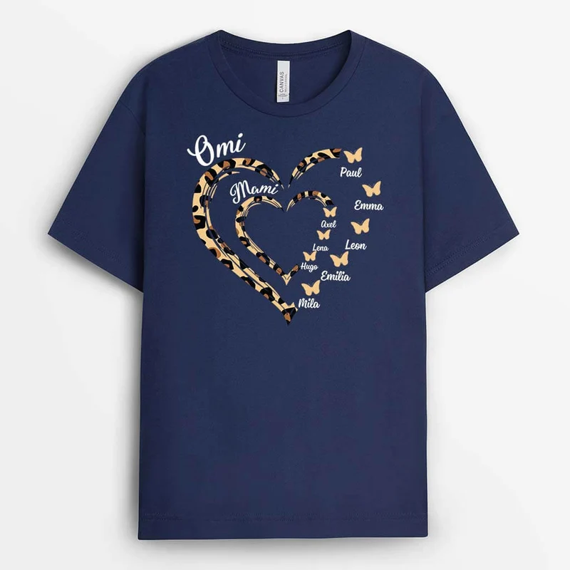 Oma Mama Schmetterlinge - Personalisiertes Geschenk | T-shirt für Omas/Mamas