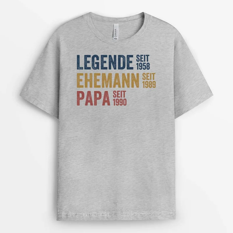 Legende Ehemann Papa Und Opa Seit - Personalisiertes Geschenk | T-Shirt für Herren