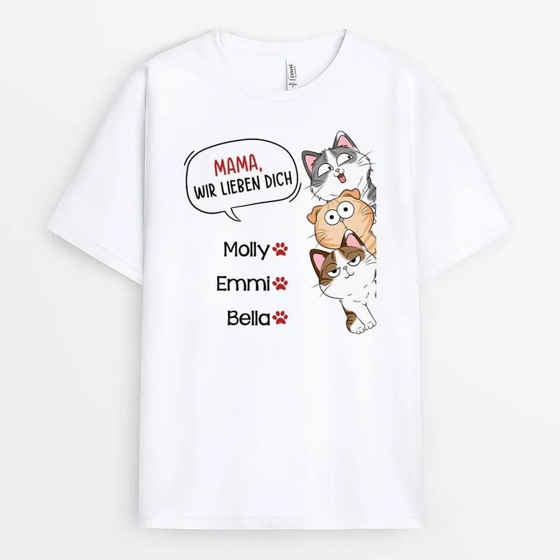 Mama Papa Wir Lieben Euch - Personalisiertes Geschenk | T-shirt für Mama/Papa