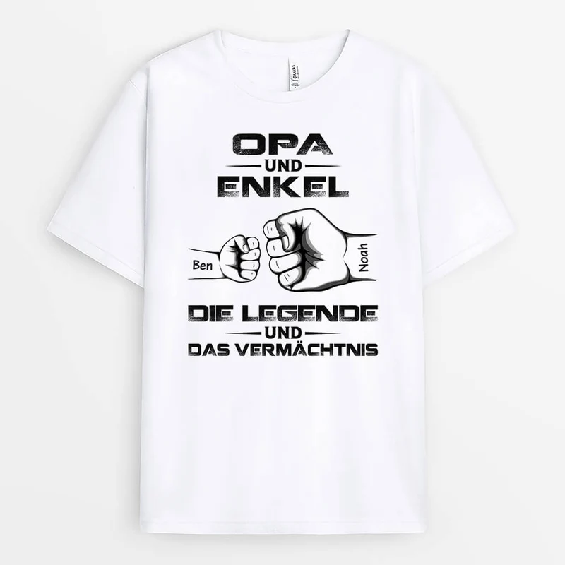Opa Und Enkel Die Legende Und Das Vermächtnis - Personalisiertes Geschenk | T-shirt für Opas
