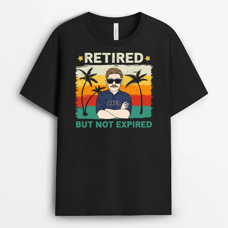 Retired But Not Expired Papa Opa - Personalisierte Geschenke | T-Shirt für Papa/Opa