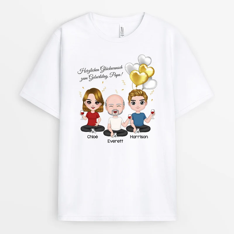Glückwunsch Zum Geburtstag Papa - Personalisierte Geschenke | T-Shirt für Papa/Opa