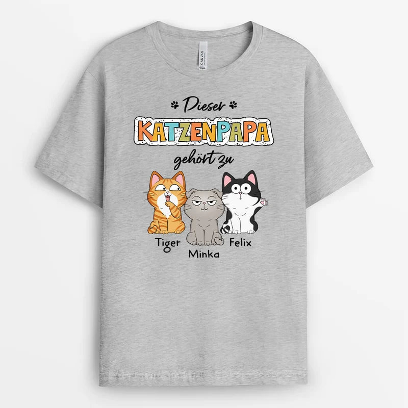 Diese Katzenmama/Dieser Katzenpapa Gehört Zu - Personalisiertes Geschenk | T-shirt für Katzenliebhaber