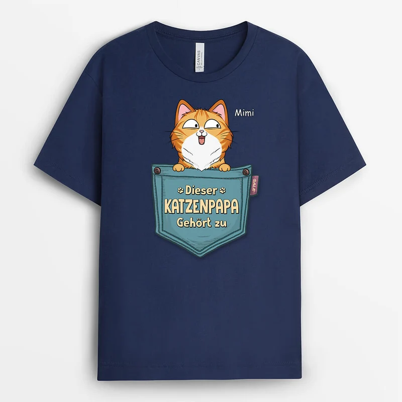 Diese Katzenmama/Dieser Katzenpapa Gehört Zu - Personalisiertes Geschenk | T-shirt für Katzenliebhaber