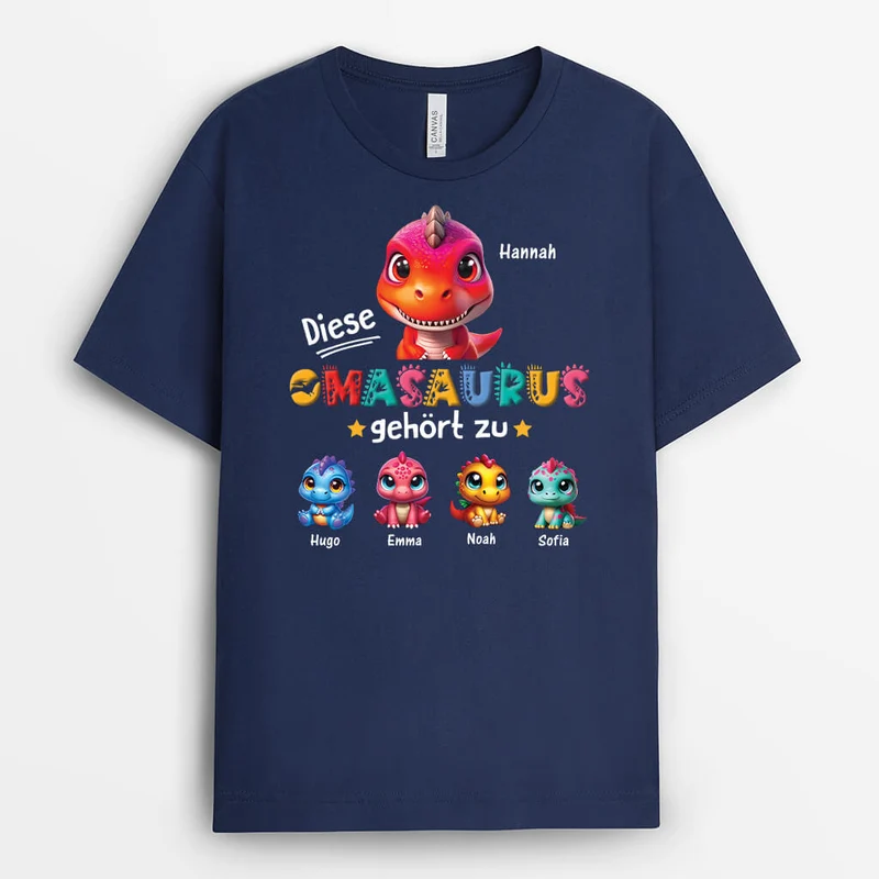 Dieser Papasaurus Gehört Zu - Personalisiertes Geschenk | T-Shirt für Opas/Papas