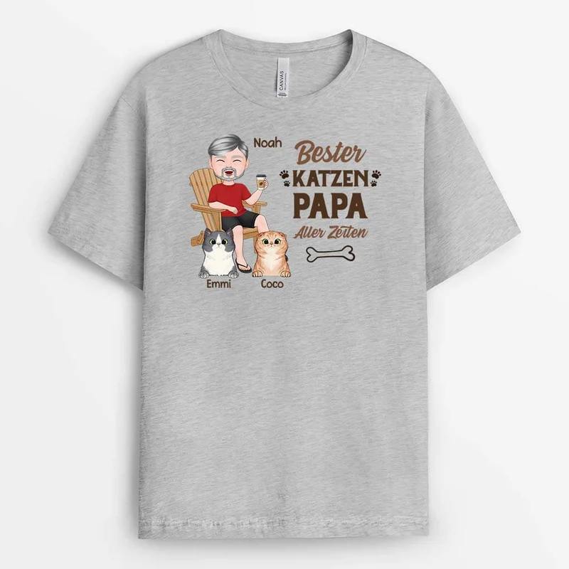 Beste Katzenmama/Katzenpapa Aller Zeiten - Personalisiertes Geschenk | T-shirt für Katzenliebhaber