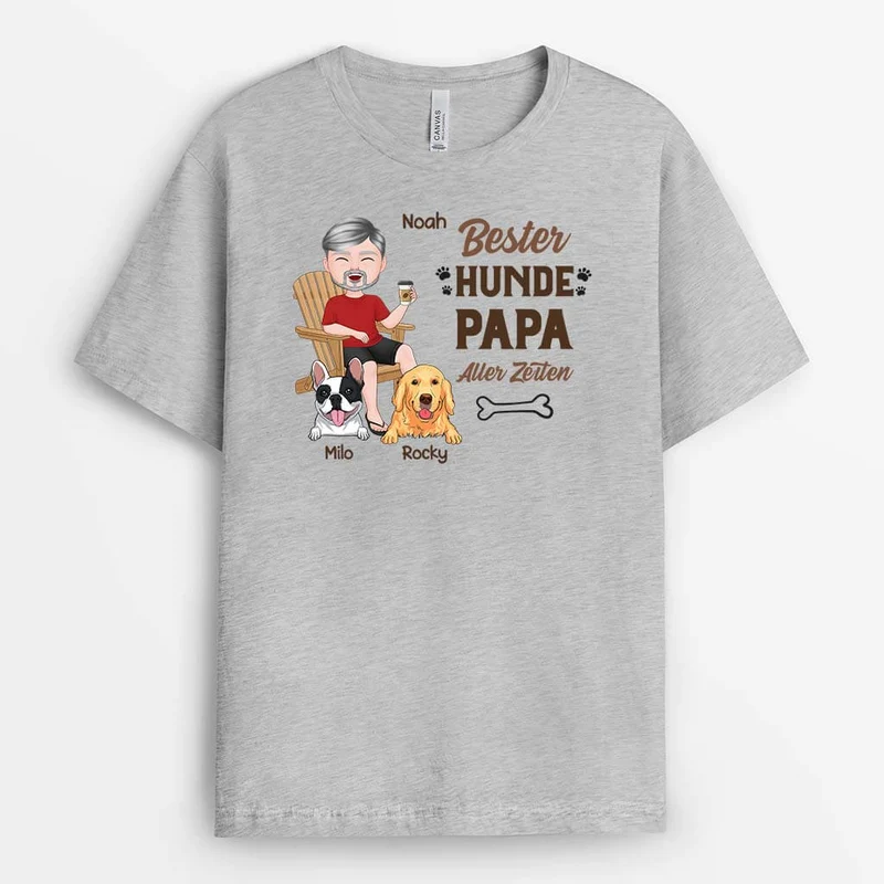 Beste Hundemama/Hundepapa - Personalisiertes Geschenk | T-shirt für Hundeliebhaber
