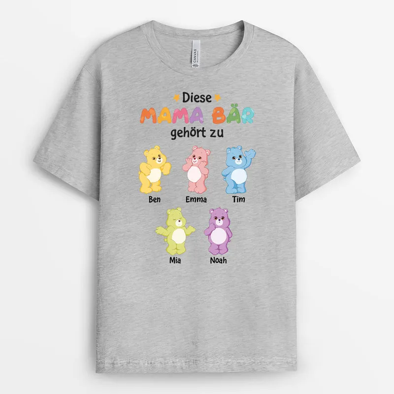Diese Mama/Oma Bär Gehört Zu - Personalisiertes Geschenk | T-shirt für Katzenliebhaber