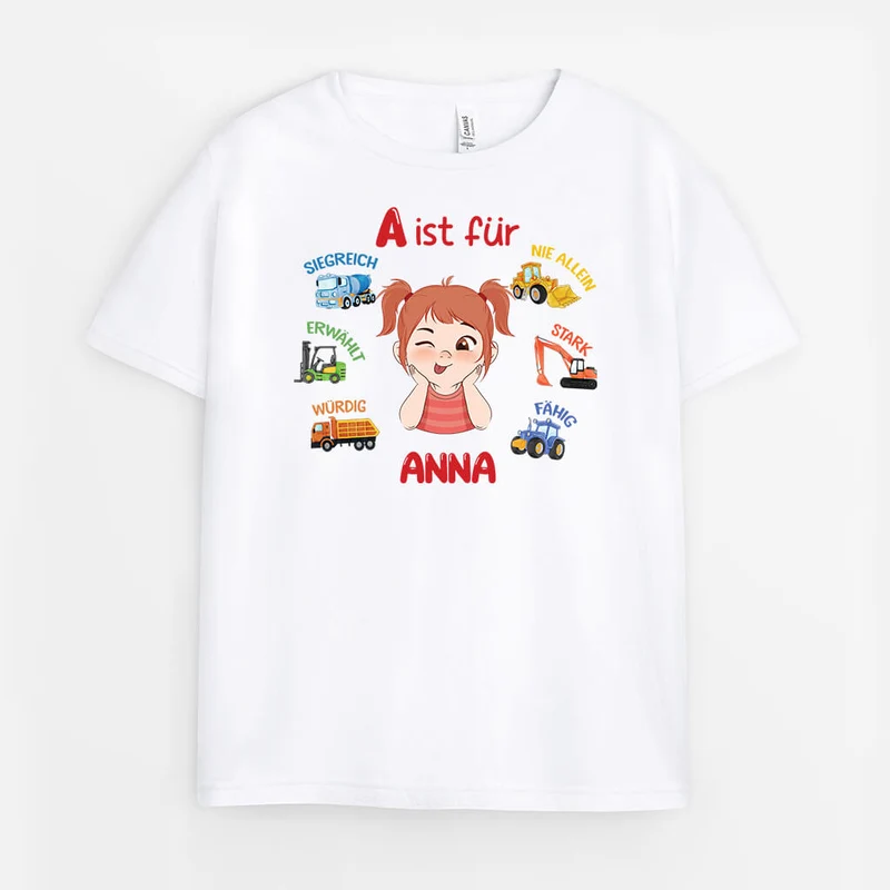 Das Alphabet Mit Namen Kinder - Personalisiertes Geschenk | T-Shirt für Kinder