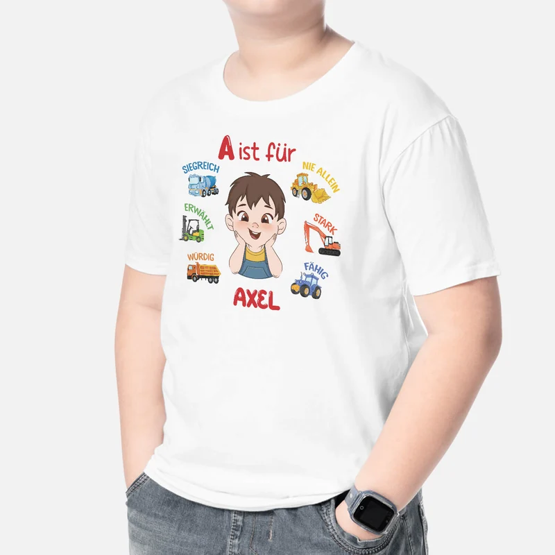Das Alphabet Mit Namen Kinder - Personalisiertes Geschenk | T-Shirt für Kinder