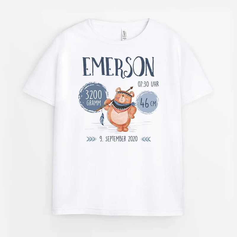 Informationen Zur Geburt Des Kindes - Personalisiertes Geschenk | T-Shirt für Kinder und Jugendliche