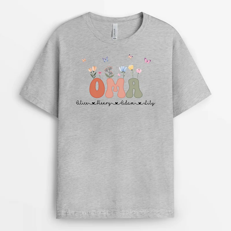 Mama Und Blumen - Personalisiertes Geschenk | T-Shirt für Mamas