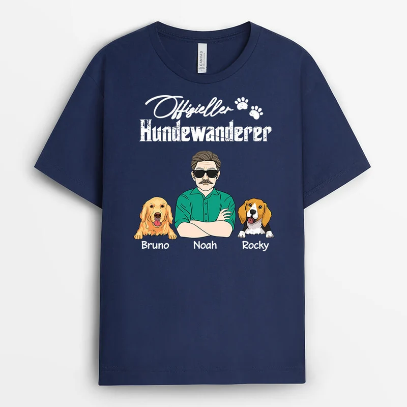 Offizieller Hundewanderer - Personalisiertes Geschenk | T-Shirt für Hundeliebhaber