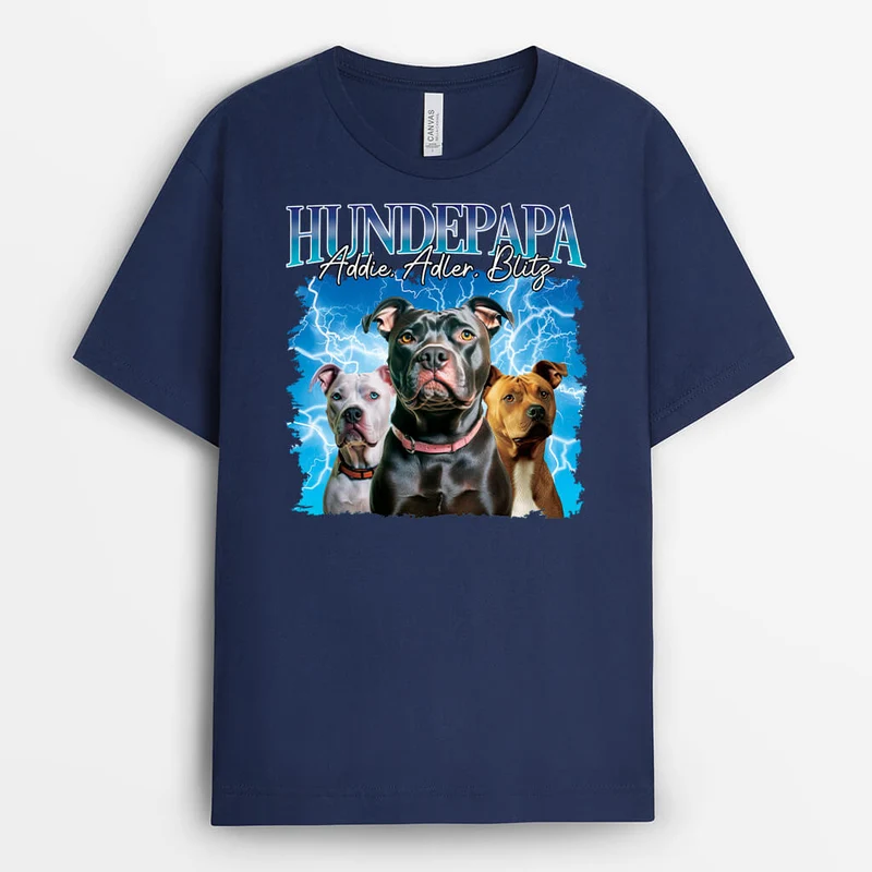 Hundemama Hundepapa Mit Blitz Und Donner - Personalisiertes Geschenk | T-shirt für Hundeliebhaber