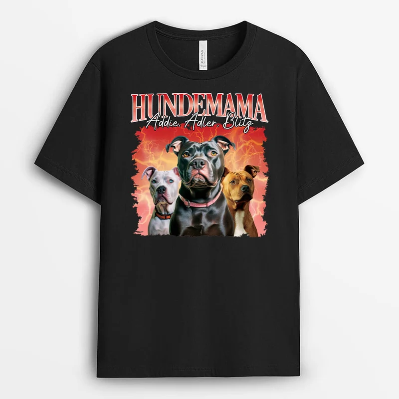 Hundemama Hundepapa Mit Blitz Und Donner - Personalisiertes Geschenk | T-shirt für Hundeliebhaber