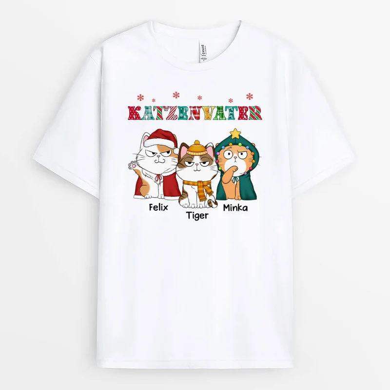 Katzenmama Katzenpapa Mit Süßen Katzen - Personalisiertes Geschenk | T-shirt für Katzenliebhaber