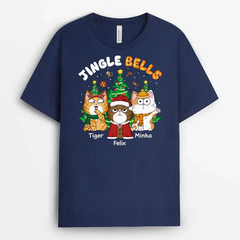 Jingle Bell Weihnachten - Personalisiertes Geschenk | T-shirt für Katzenliebhaber