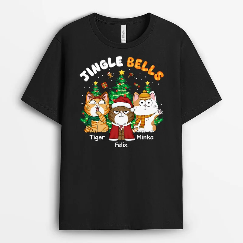 Jingle Bell Weihnachten - Personalisiertes Geschenk | T-shirt für Katzenliebhaber