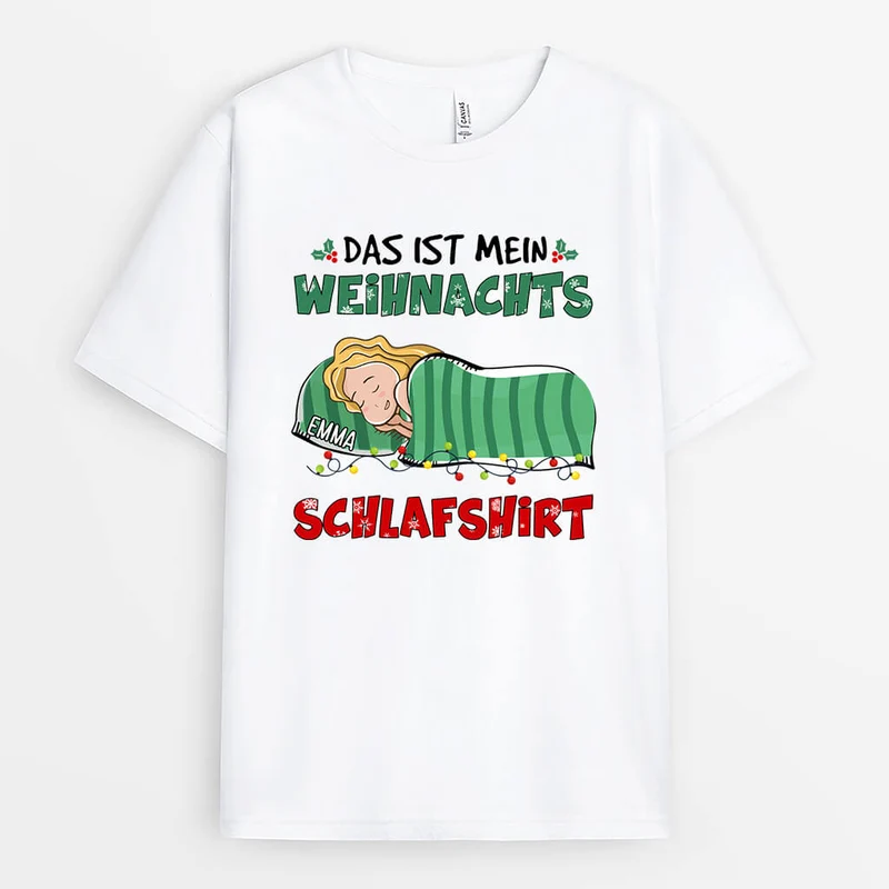 Mein Schlafshirt Für Weihnachten - Personalisiertes Geschenk | T-shirt für Weihnachten