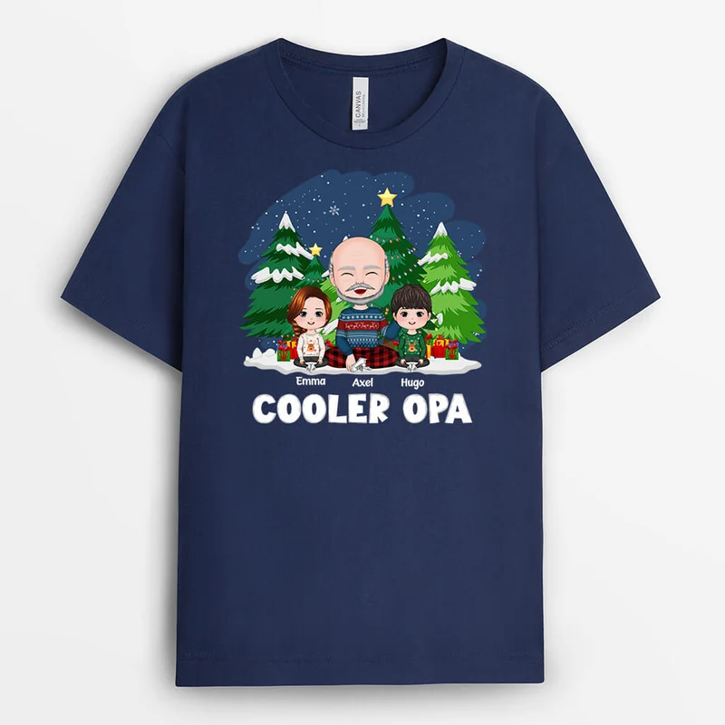 Cooler Papa Weihnachten - Personalisiertes Geschenk | T-shirt für Papas