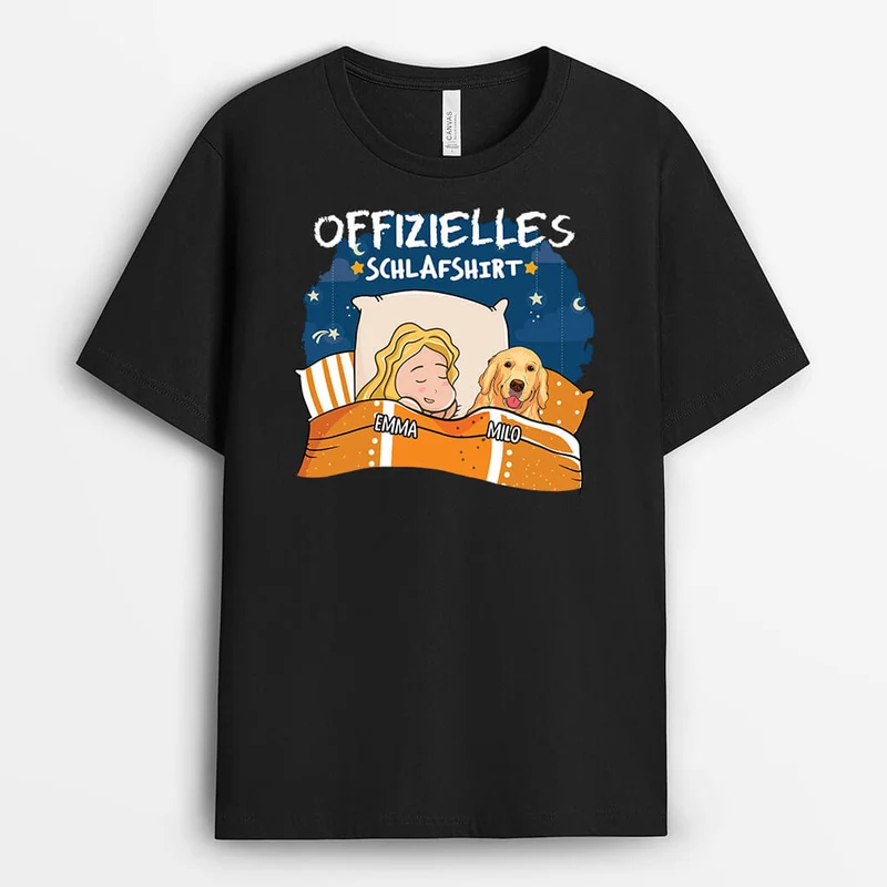 Offizielles Schlafshirt - Personalisiertes Geschenk | T-shirt für Hundeliebhaber