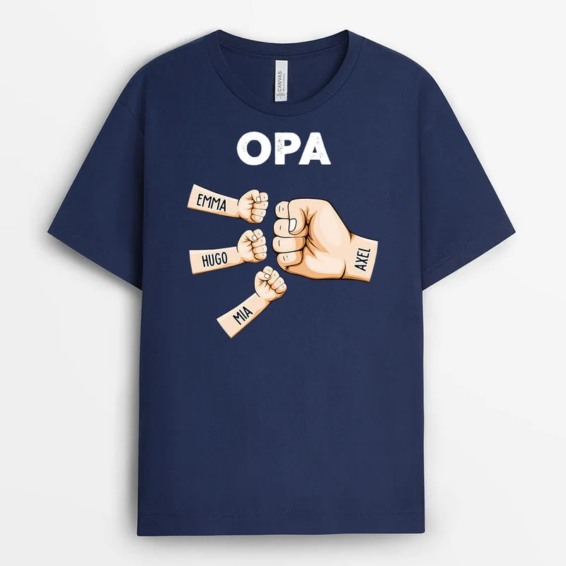 Opa Mit Fäusten - Personalisiertes Geschenk | T-shirt für Opas