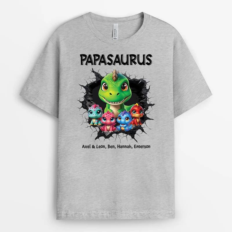 Papasaurus - Personalisiertes Geschenk | T-Shirt für Papas