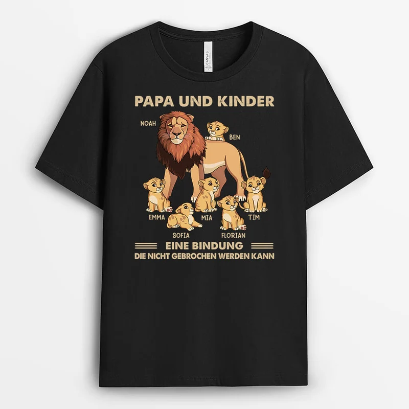 Papa Und Kinder Eine Unzerbrechliche Bindung - Personalisiertes Geschenk | T-shirt für Opas/Papas