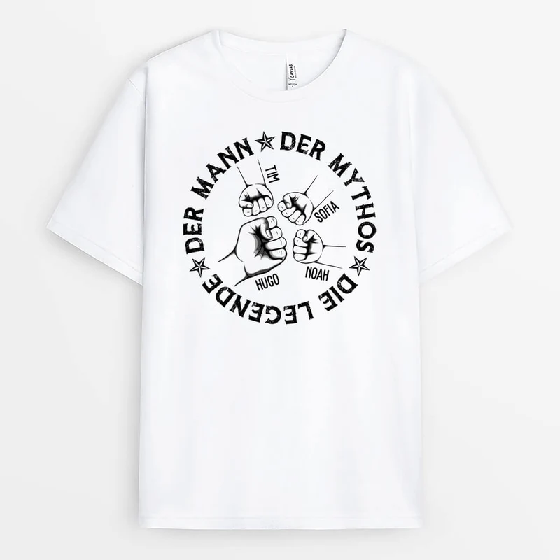 Der Mann Der Mythos Die Legende Mit Faust - Personalisiertes Geschenk | T-shirt für Opas/Papas
