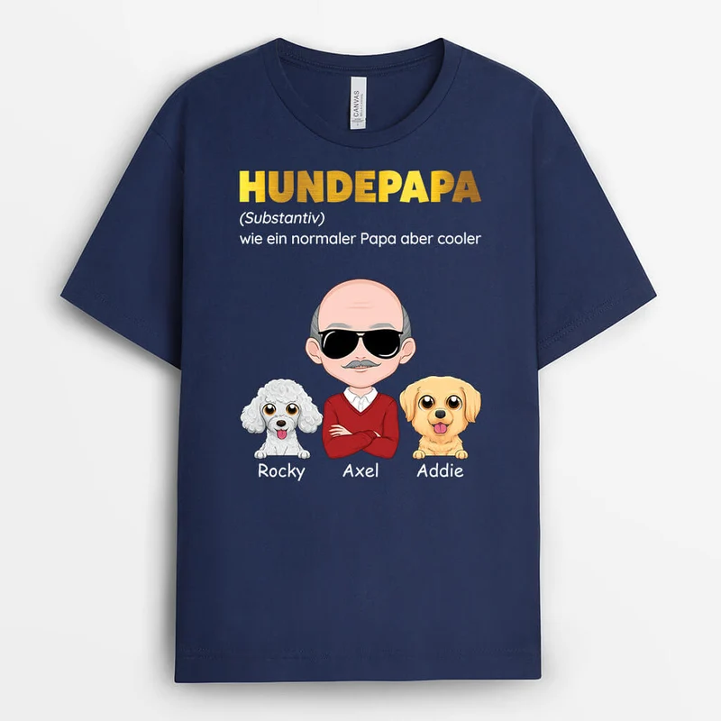 Hundepapa - Personalisiertes Geschenk | T-shirt für Hundeliebhaber