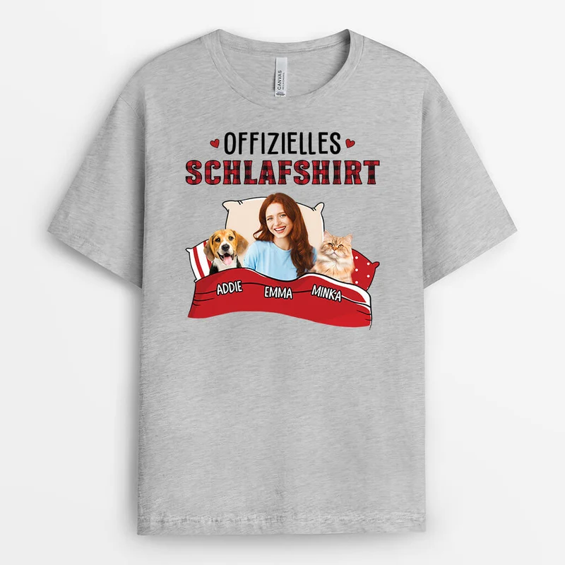 Offizielles Schlafshirt - Personalisiertes Geschenk | T-shirt für Tierliebhaber